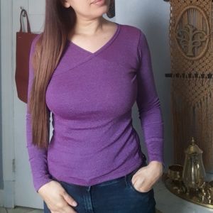 Michael starts purple metallic finish look top